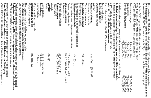 Mischer HS 1000 Mx; Schilling, Walter; (ID = 1630069) mod-past25