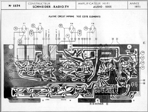 Amplificateur HI-FI Audio-5005; Schneider Frères, (ID = 769771) Ampl/Mixer