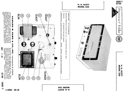 Laboratory Amplifier 250; Scott; H.H.; Maynard (ID = 605095) Ampl/Mixer