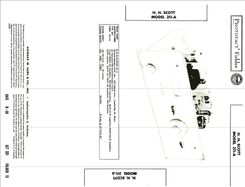 FM Tuner 311A; Scott; H.H.; Maynard (ID = 1911105) Radio