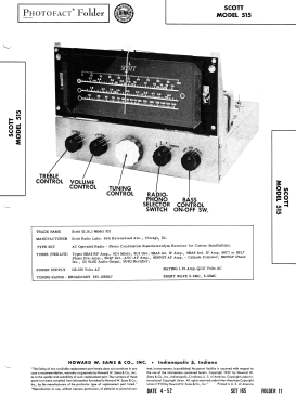 515 ; Scott Radio Labs.E.H (ID = 3044595) Radio