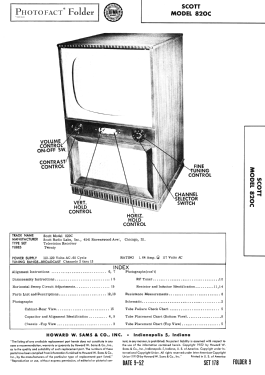 820C; Scott Radio Labs.E.H (ID = 3088980) Television