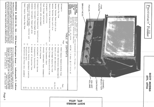 Projection Televison Receiver 6T11; Scott Radio Labs.E.H (ID = 1451429) Television