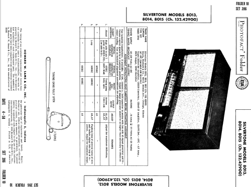 8015 Ch= 132.42900 Order=57D 8015; Sears, Roebuck & Co. (ID = 999903) Radio