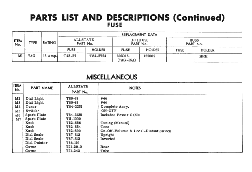 Allstate 6269 Ch= 528.62691; Sears, Roebuck & Co. (ID = 2410535) Car Radio