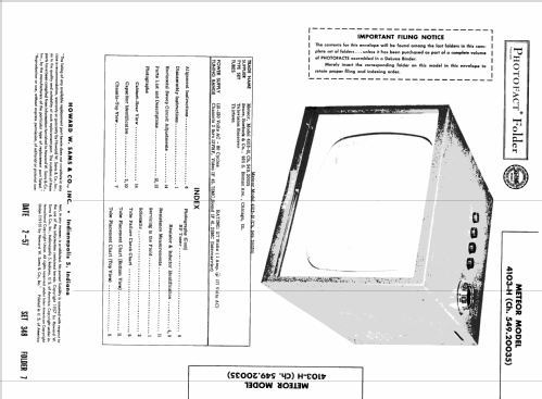 Meteor 4103-H Ch= 549.20035; Sears, Roebuck & Co. (ID = 1852410) Television