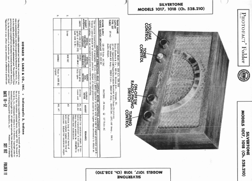 Silvertone 1017 Ch= 528.210-2 Order=57D 01017; Sears, Roebuck & Co. (ID = 982618) Radio