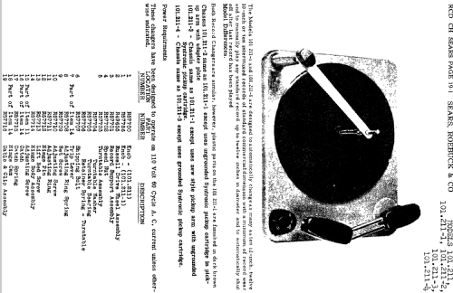 Silvertone 101.211 without version and 1 + 2 ; Sears, Roebuck & Co. (ID = 821196) R-Player