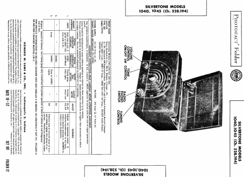 Silvertone 1045 and 1045L Ch= 528.194 Order=57F 01045; Sears, Roebuck & Co. (ID = 447768) Radio