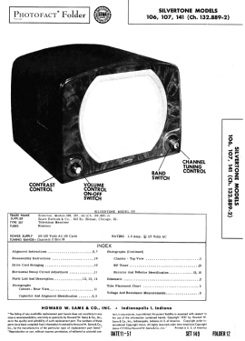 Silvertone 106 Ch= 132.889-2; Sears, Roebuck & Co. (ID = 2970109) Television