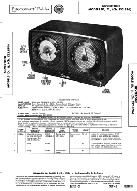 Silvertone 10 Clock Receiver Ch= 132.896 Order=57K 010; Sears, Roebuck & Co. (ID = 2954411) Radio