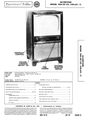 Silvertone 1184-20 Ch= 528.631-1; Sears, Roebuck & Co. (ID = 3096496) Television