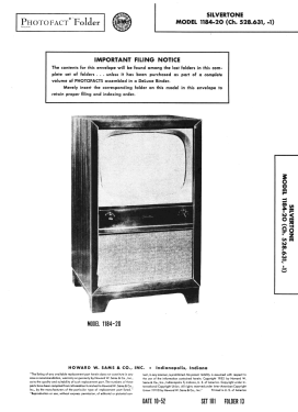 Silvertone 1184-20 Ch= 528.631; Sears, Roebuck & Co. (ID = 3096480) Television