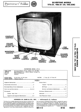 Silvertone 1186-21 Ch= 100.208; Sears, Roebuck & Co. (ID = 3044630) Television