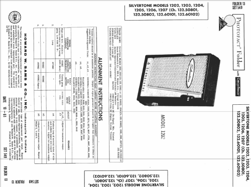 Silvertone 1202 Ch= 132.50801 or 132.50802 Order=57H 1202; Sears, Roebuck & Co. (ID = 639952) Radio