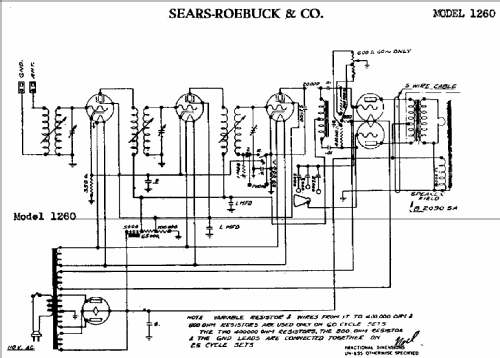 Silvertone Order= 57FM 1260C or 1261C; Sears, Roebuck & Co. (ID = 614213) Radio