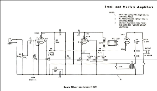 Silvertone 1430; Sears, Roebuck & Co. (ID = 822418) Ampl/Mixer