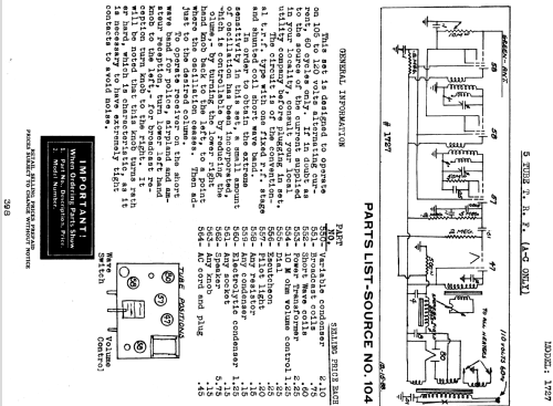 Silvertone 1727 ; Sears, Roebuck & Co. (ID = 1357292) Radio
