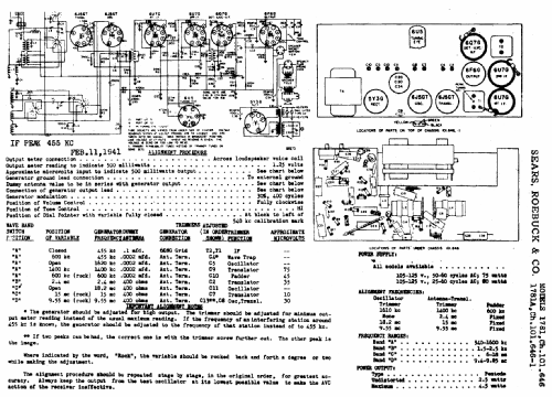 Silvertone Order= 57H 1781 Ch= 101.646; Sears, Roebuck & Co. (ID = 651702) Radio