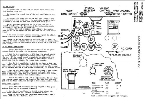 Silvertone World's Fair Console Order= 57HM 1833; Sears, Roebuck & Co. (ID = 620926) Radio