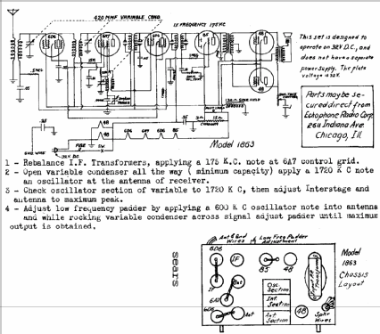 Silvertone 1865 6-Tube Battery Console Order= 57H 1865; Sears, Roebuck & Co. (ID = 621894) Radio