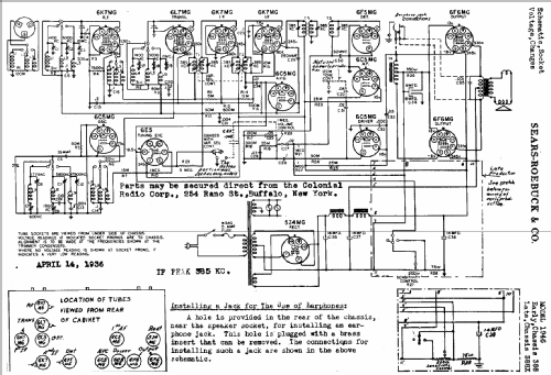 Silvertone Order= 57LM 1946 Ch= 388; Sears, Roebuck & Co. (ID = 629611) Radio