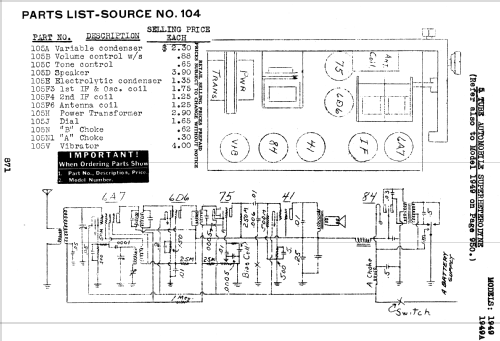 Silvertone 1949A ; Sears, Roebuck & Co. (ID = 1308842) Car Radio