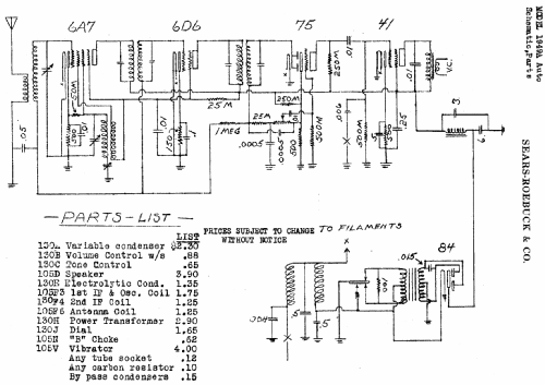 Silvertone 1949A ; Sears, Roebuck & Co. (ID = 629625) Car Radio