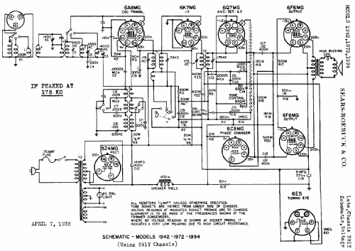 Silvertone 1994 Ch= 391Y Late Radio Sears, Roebuck & Co. |Radiomuseum.org