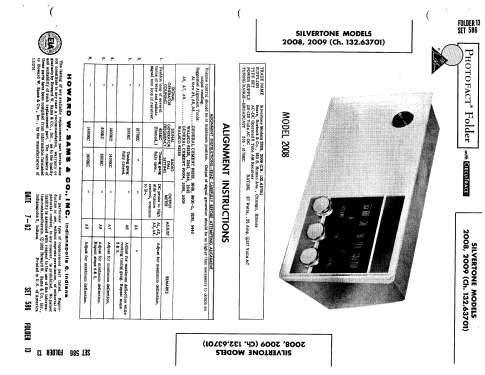 Silvertone 2009 Ch= 132.63701, Order= 57G 2009; Sears, Roebuck & Co. (ID = 1838383) Radio