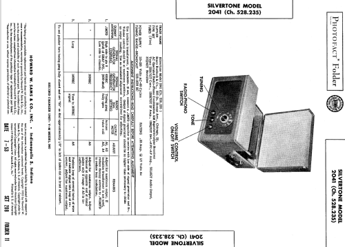 Silvertone 2041 Ch= 528.235; Sears, Roebuck & Co. (ID = 535058) Radio