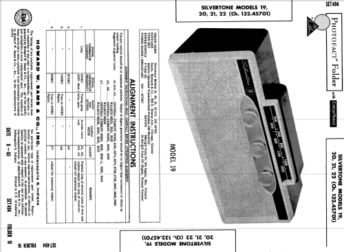 Silvertone 20 Ch= 132.45701 Order=57K 20; Sears, Roebuck & Co. (ID = 589513) Radio