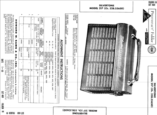 Silvertone Transistor 600 217 Ch= 528.53650 Order=57K217; Sears, Roebuck & Co. (ID = 605100) Radio