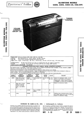 Silvertone 2202 Ch= 528.229; Sears, Roebuck & Co. (ID = 3159725) Radio