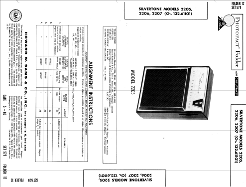 Silvertone 2206 Ch= 132.61101 Order=57G 2206; Sears, Roebuck & Co. (ID = 674075) Radio