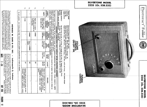 Silvertone 2225 Ch= 528.233 Order=57G 02225; Sears, Roebuck & Co. (ID = 539242) Radio