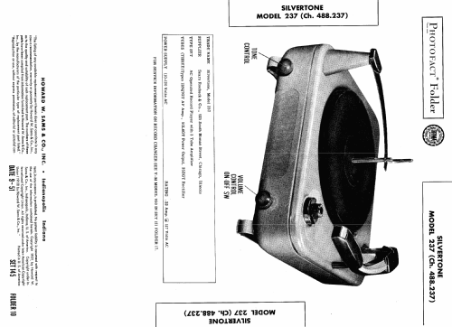 Silvertone 237 Record Changer Ch= 488.237 Order=57E 0237; Sears, Roebuck & Co. (ID = 445062) Reg-Riprod