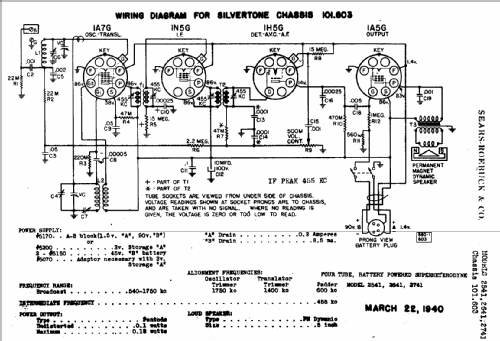 Silvertone Order= 57F 2541 Ch= 101.603; Sears, Roebuck & Co. (ID = 674453) Radio