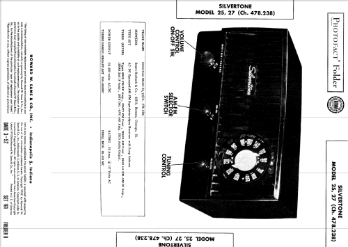 Silvertone 25 Ch= 478.238 Order=57F 025; Sears, Roebuck & Co. (ID = 538629) Radio