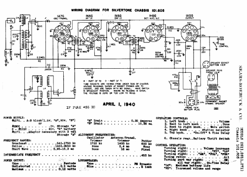 Silvertone Order= 57F 2611 Ch= 101.605; Sears, Roebuck & Co. (ID = 652221) Radio