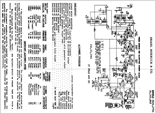 Silvertone Order= 57FM 2961 Ch= 101.643; Sears, Roebuck & Co. (ID = 652535) Radio