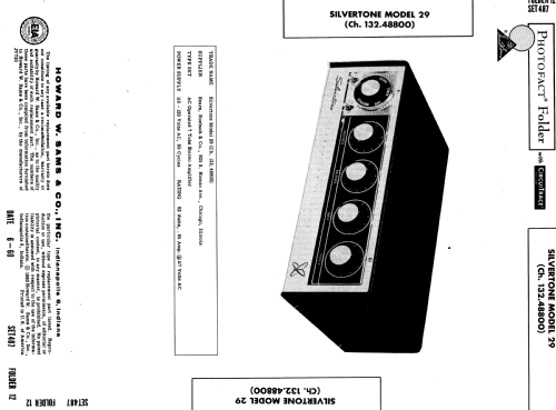 Silvertone 29 Ch= 132.48800 Order=57K 29C; Sears, Roebuck & Co. (ID = 560496) Ampl/Mixer