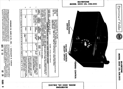 Silvertone 3032 Ch= 528.252; Sears, Roebuck & Co. (ID = 978722) Radio