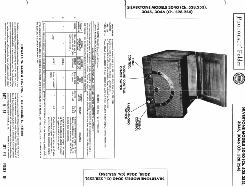 Silvertone 3045 Ch= 528.254; Sears, Roebuck & Co. (ID = 982652) Radio