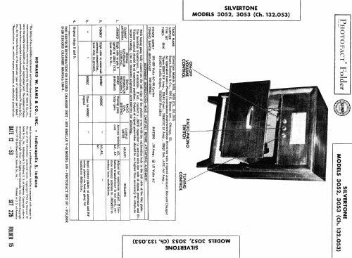 Silvertone 3052 Ch= 132.053; Sears, Roebuck & Co. (ID = 448263) Radio