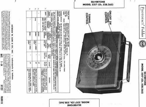 Silvertone 3217 Ch= 528.265 Order=57H 03217; Sears, Roebuck & Co. (ID = 982660) Radio