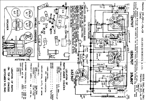 Silvertone 3341 Ch= 132.805 ,,; Sears, Roebuck & Co. (ID = 653260) Radio