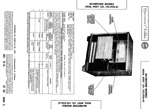 Silvertone 4057 Ch= 132.026-6; Sears, Roebuck & Co. (ID = 449536) Radio