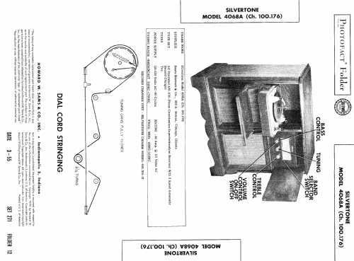 Silvertone 4068A Ch= 100.176; Sears, Roebuck & Co. (ID = 449749) Radio