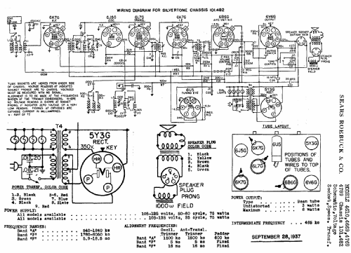 Silvertone 4610 Ch= 101.482; Sears, Roebuck & Co. (ID = 642747) Radio